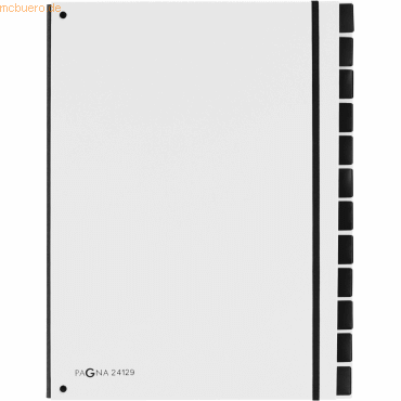 4013951014954 - Pagna - Pultordner trend din A4 blanko Karton Polypropylenfolie kaschiert weiß 12 Fächer