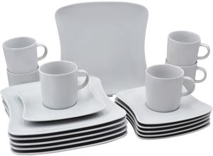 4014114124039 - Kaffeeservice RETSCH ARZBERG Geschirr-Set Service SANDY Geschirr-Sets Gr 18 tlg weiß Geschirr-Sets für 6 Personen Porzellan Made in Germany 18 Teile