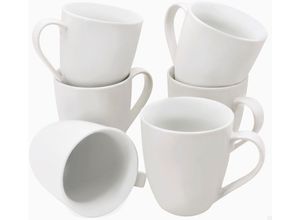 4014114126682 - Becher RETSCH ARZBERG Trinkgefäße Gr 500 ml 6 tlg weiß Kaffeebecher großer XXL Henkelbecher in gefällig bauchiger Form 6-teilig 500 ml