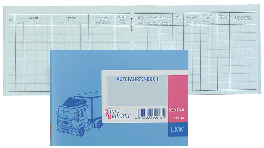 4014149158702 - 10 x Formularbuch Fahrtenbuch A6 quer LKW VE=40 Blatt