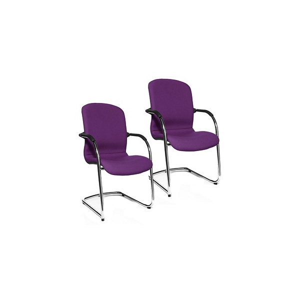 4014296031132 - OPEN CHAIR - der Design-Besucherstuhl Freischwinger gepolstert VE 2 Stk violett