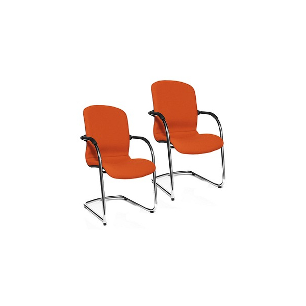 4014296053233 - 2 Besucherstühle Open Chair 110 OC690 T34 orange Stoff 4014296053233 2 Stück