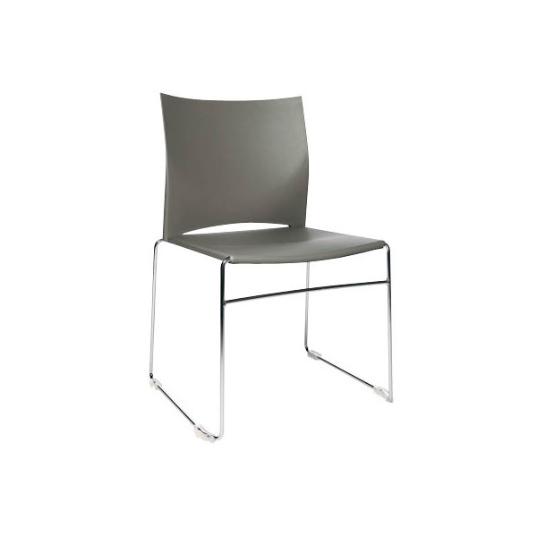 4014296066141 - W-Chair grau Besucherstühle ungepolstert ohne armlehnen 4014296066141 CH490-3 4 Stück