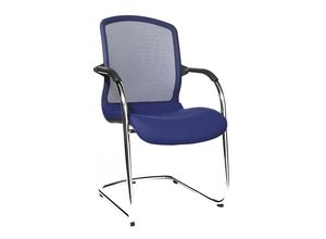 4014296075013 - OPEN CHAIR - der Design-Besucherstuhl Freischwinger mit Netzrücken VE 2 Stk royalblau