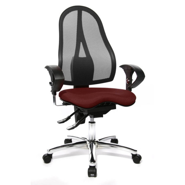 4014296089775 - Bürostuhl Sitness® 15 ST19U G27 bordeaux schwarz chrom Stoff