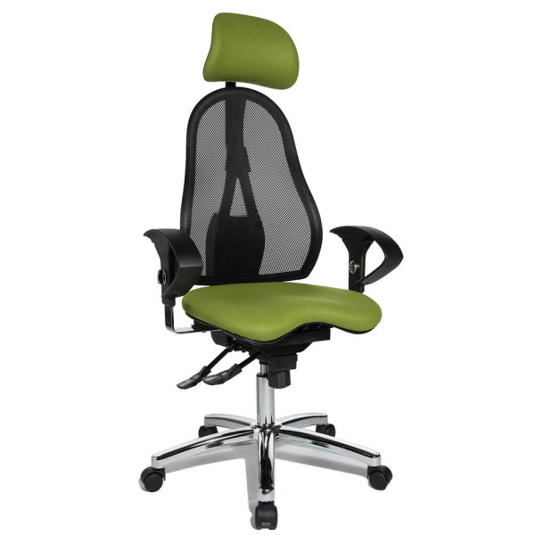 4014296225951 - Bürostuhl Sitness 45 ST99U L55X apfelgrün schwarz chrom Stoff