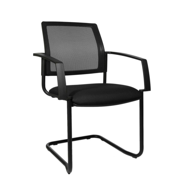 4014296739335 - Besucherstuhl BtoB 20 schwarz   schwarz mit Armlehnen Freischwinger 4014296739335 2 Stück