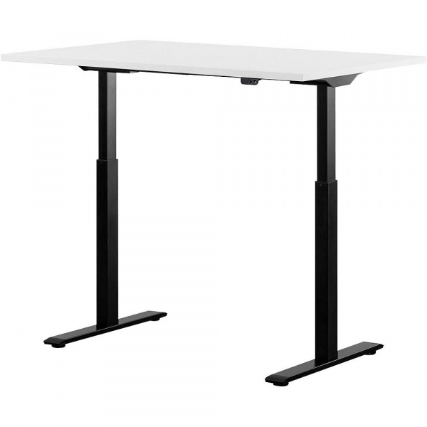 4014296860510 - Sitz-Steh-Schreibtisch E-Table TTS12080SW elektrisch höhenverstellbar 70-120cm (H) 120cmx80cm (BxT) rechteckig weiß   Schwar