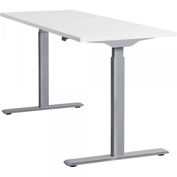 4014296860688 - Sitz-Steh-Schreibtisch E-Table TTS16080GW elektrisch höhenverstellbar 70-120cm (H) 160cmx80cm (BxT) rechteckig weiß   Lichtg