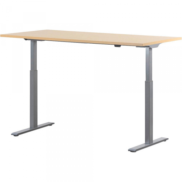 4014296873756 - Sitz-Steh-Schreibtisch E-Table TTS16080GA elektrisch höhenverstellbar 70-120cm (H) 160cmx80cm (BxT) rechteckig ahorn   Licht