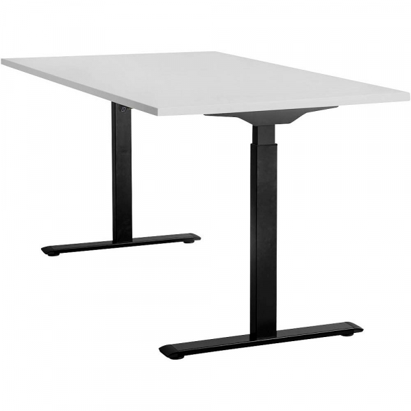 4014296873770 - Sitz-Steh-Schreibtisch E-Table TTS16080SG elektrisch höhenverstellbar 70-120cm (H) 160cmx80cm (BxT) rechteckig lichtgrau   S