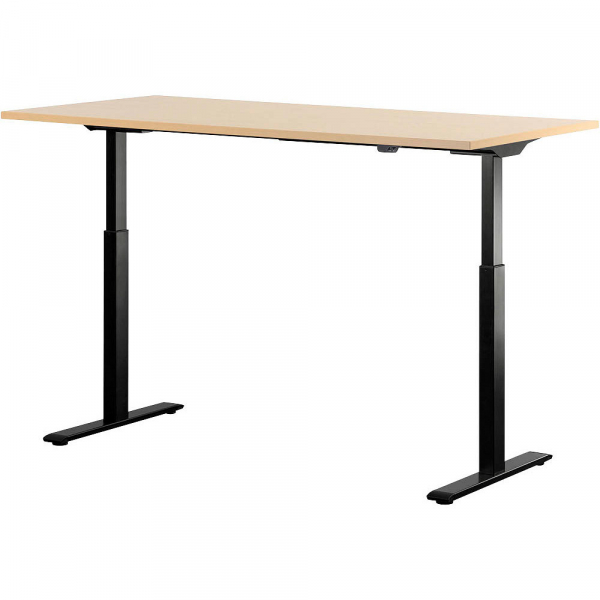 4014296873787 - Sitz-Steh-Schreibtisch E-Table TTS16080SA elektrisch höhenverstellbar 70-120cm (H) 160cmx80cm (BxT) rechteckig ahorn   Schwa