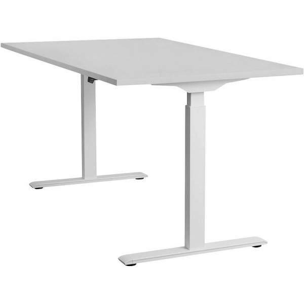 4014296873794 - Sitz-Steh-Schreibtisch E-Table TTS16080WG elektrisch höhenverstellbar 70-120cm (H) 160cmx80cm (BxT) rechteckig lichtgrau   W