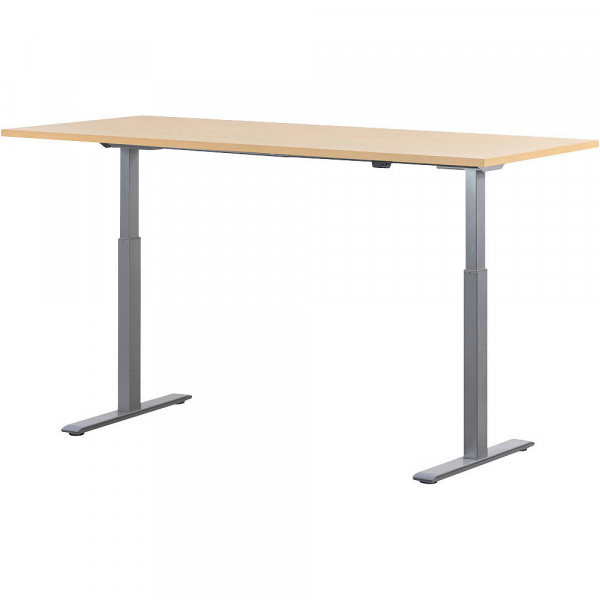 4014296873817 - Sitz-Steh-Schreibtisch E-Table TTS18080GA elektrisch höhenverstellbar 70-120cm (H) 180cmx80cm (BxT) rechteckig ahorn   Licht