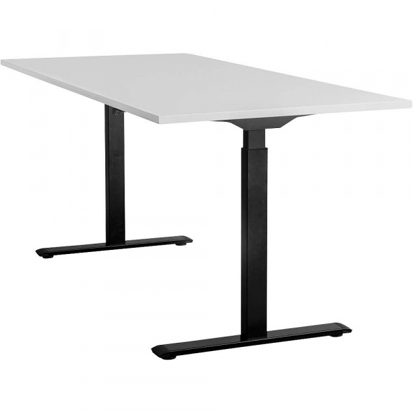 4014296873831 - Sitz-Steh-Schreibtisch E-Table TTS18080SG elektrisch höhenverstellbar 70-120cm (H) 180cmx80cm (BxT) rechteckig lichtgrau   S