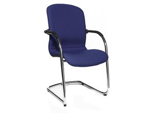 4014296966984 - OPEN CHAIR - der Design-Besucherstuhl Freischwinger gepolstert VE 2 Stk royalblau