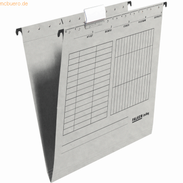 4014481565718 - 25 x Hängemappe UniReg Kraftkarton 230g qm seitlich offen grau