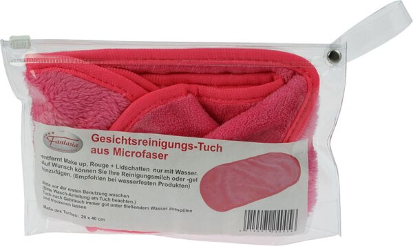 4014491210509 - Microfaser Gesichtsreinigungstuch Pink 40 x 20 cm