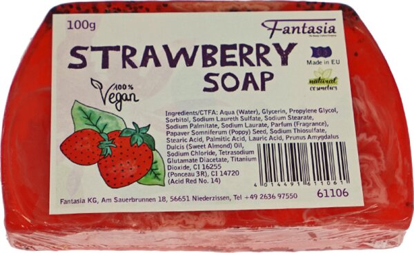 4014491611061 - Handgearbeitete Seifen 100% Vegan 100 g Strawberry