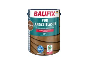 4014505042140 - BAUFIX PUR Langzeitlasur nussbaum seidenglänzend 5 Liter Holzlasur