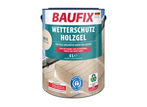 4014505046223 - BAUFIX Wetterschutz-Holzgel weiss seidenglänzend 5 Liter Holzlasur