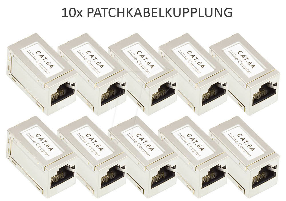 4014619111237 - GC MOD8-VM6A-10 - Patchkabelkupplung Cat 6A RJ45 vollgeschirmt 10er Set