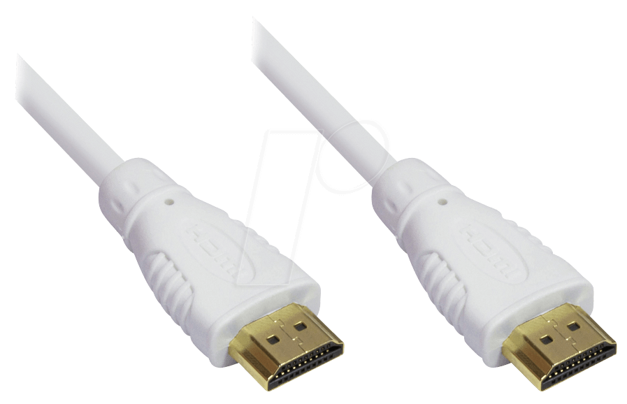 4014619152513 - High Speed hdmi Kabel 1m mit Ethernet gold Stecker weiß (4514-010W) - Good Connections