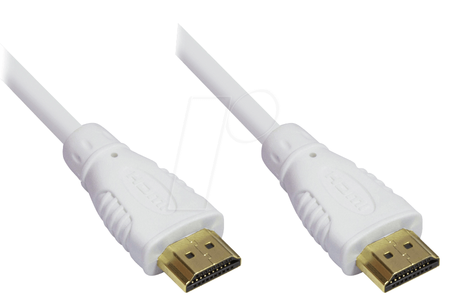 4014619152520 - High Speed hdmi Kabel 2m mit Ethernet gold Stecker weiß (4514-020W) - Good Connections