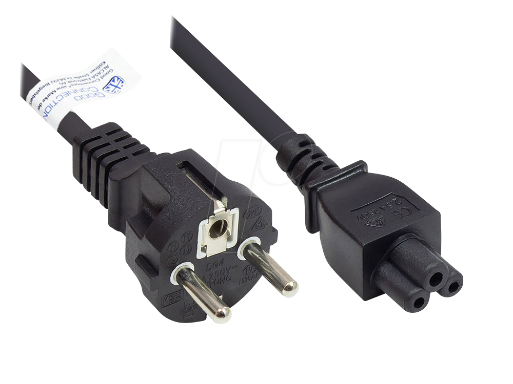 4014619168767 - GC P0005-S018 - Netzkabel Typ E+F CEE 7 7 auf C5  schwarz 075 mm² 18 m