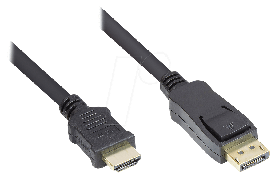 4014619246847 - GC DP-HDMI3 - DisplayPort 12 Stecker auf HDMI A Stecker 24K 3 m schwarz