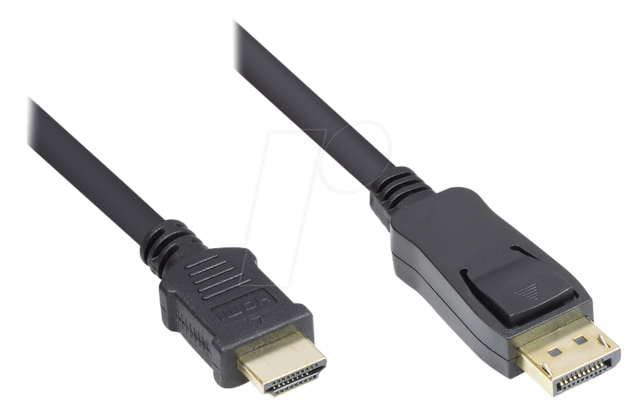 4014619246854 - GC DP-HDMI5 - DisplayPort 12 Stecker auf HDMI A Stecker 24K 5 m schwarz