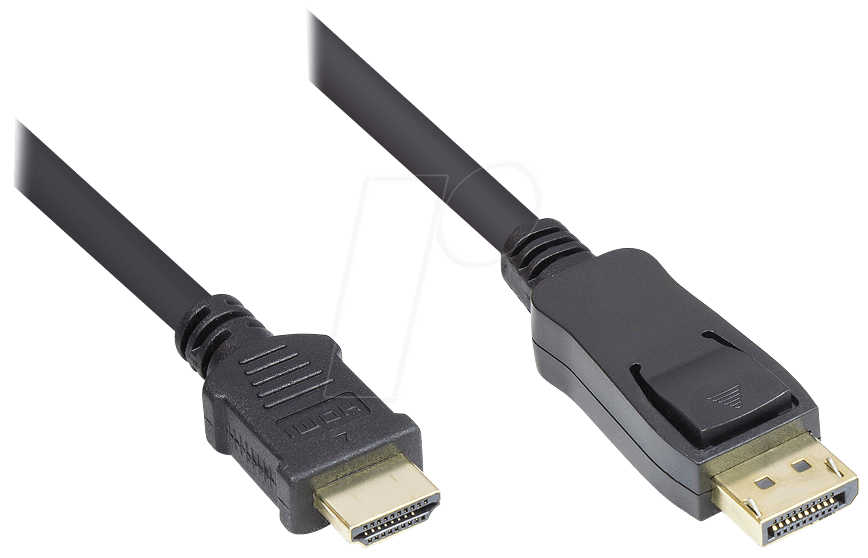 4014619300297 - 20m Displayport zu hdmi Anschlusskabel schwarz 24K vergoldet (dp-hdmi) - Good Connections