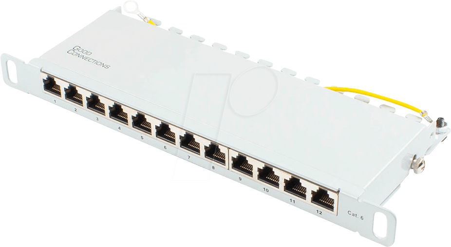 4014619459704 - Patch Panel 10 Cat 6 12-Port 05 HE STP lichtgrau