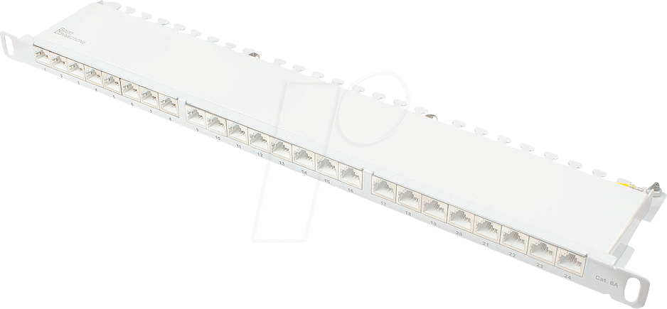 4014619459858 - Patch Panel 19 Cat 6A 24-Port 05 HE STP lichtgrau