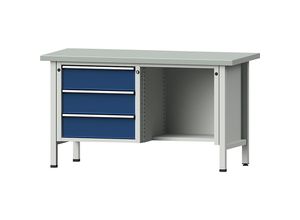 4014641003654 - Werkbank Gestellbauweise Serie V 3 Schubladen ½ Ablageboden Stahlblechbelag Volllauszug ANKE