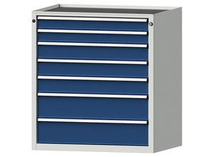 4014641058715 - Schubladenschrank BxT 910 x 675 mm 7 Schubladen Höhe 980 mm Front enzianblau