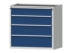 4014641059033 - Schubladenschrank BxT 1060 x 675 mm 4 Schubladen Höhe 980 mm Front enzianblau