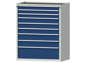 4014641059316 - Schubladenschrank BxT 1060 x 675 mm 9 Schubladen Höhe 1280 mm Front enzianblau