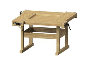 4014641059583 - Hobelbank mit 4 Arbeitsplätzen mit 8 Paar Alu-Rundbankhaken HxBxT 880 x 1620 x 1620 mm 4014641059583 - Hobelbank mit 4 Arbeitsplätzen mit 8 Paar Alu-Rundbankhaken HxBxT 880 x 1620 x 1620 mm