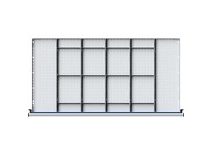 4014641062484 - Schubladeneinteilung für Höhen 180 - 360 mm für Breite 1200 mm 5 Trennwände 15 Steckwände ANKE 4014641062484 - Schubladeneinteilung für Höhen 180 - 360 mm für Breite 1200 mm 5 Trennwände 15 Steckwände ANKE