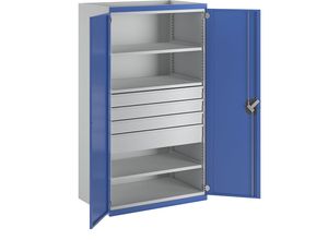 4014641089108 - Schwerlastschrank mit 3 Fachböden 4 Schubladen à 3 x 120 1 x 180 mm HxBxT 1950 x 1084 x 690 mm ANKE 4014641089108 - Schwerlastschrank mit 3 Fachböden 4 Schubladen à 3 x 120 1 x 180 mm HxBxT 1950 x 1084 x 690 mm ANKE