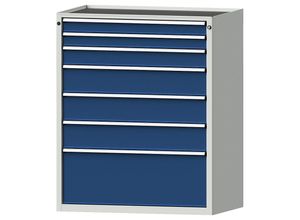 4014641091224 - Schubladenschrank BxT 1060 x 675 mm Schubladentraglast 200 kg 7 Schubladen Höhe 1280 mm Front enzianblau