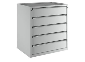 4014641091934 - Schubladenschrank BxT 910 x 675 mm Schubladentraglast 100 kg 5 Schubladen Höhe 980 mm Front lichtgrau ANKE