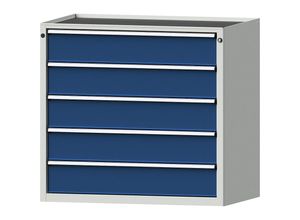 4014641094430 - Schubladenschrank BxT 1060 x 675 mm Schubladentraglast 200 kg 5 Schubladen Höhe 980 mm Front enzianblau