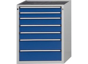 4014641403874 - Schubladenschrank ohne Platte Breite 760 mm 7 Schubladen Front enzianblau