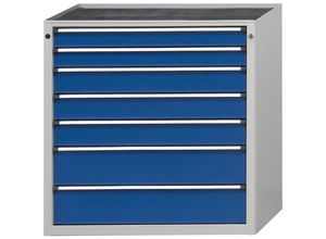 4014641404000 - Schubladenschrank ohne Platte Breite 910 mm 7 Schubladen Front enzianblau