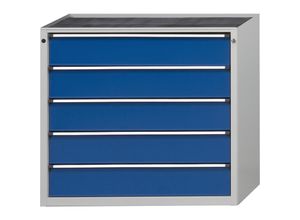 4014641404109 - Schubladenschrank ohne Platte Breite 1060 mm Schubladentraglast 200 kg 5 Schubladen Front enzianblau