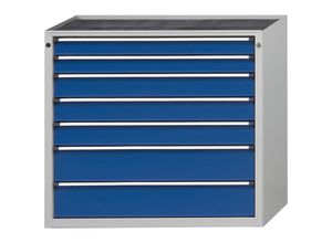 4014641404161 - Schubladenschrank ohne Platte Breite 1060 mm Schubladentraglast 200 kg 7 Schubladen Front enzianblau