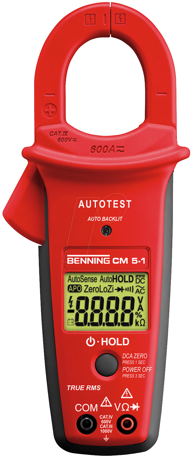 4014651440661 - Benning CM 5-1 Stromzange Hand-Multimeter digital CAT III 1000 V CAT IV 600 V Anzeige (Counts) 10000