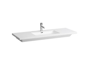 4014804777521 - Laufen - Living Square Waschtisch 1 Hahnloch mit Überlauf 1300x480 beidseitig schneidbar bis 65cm weiß - H8164350001471